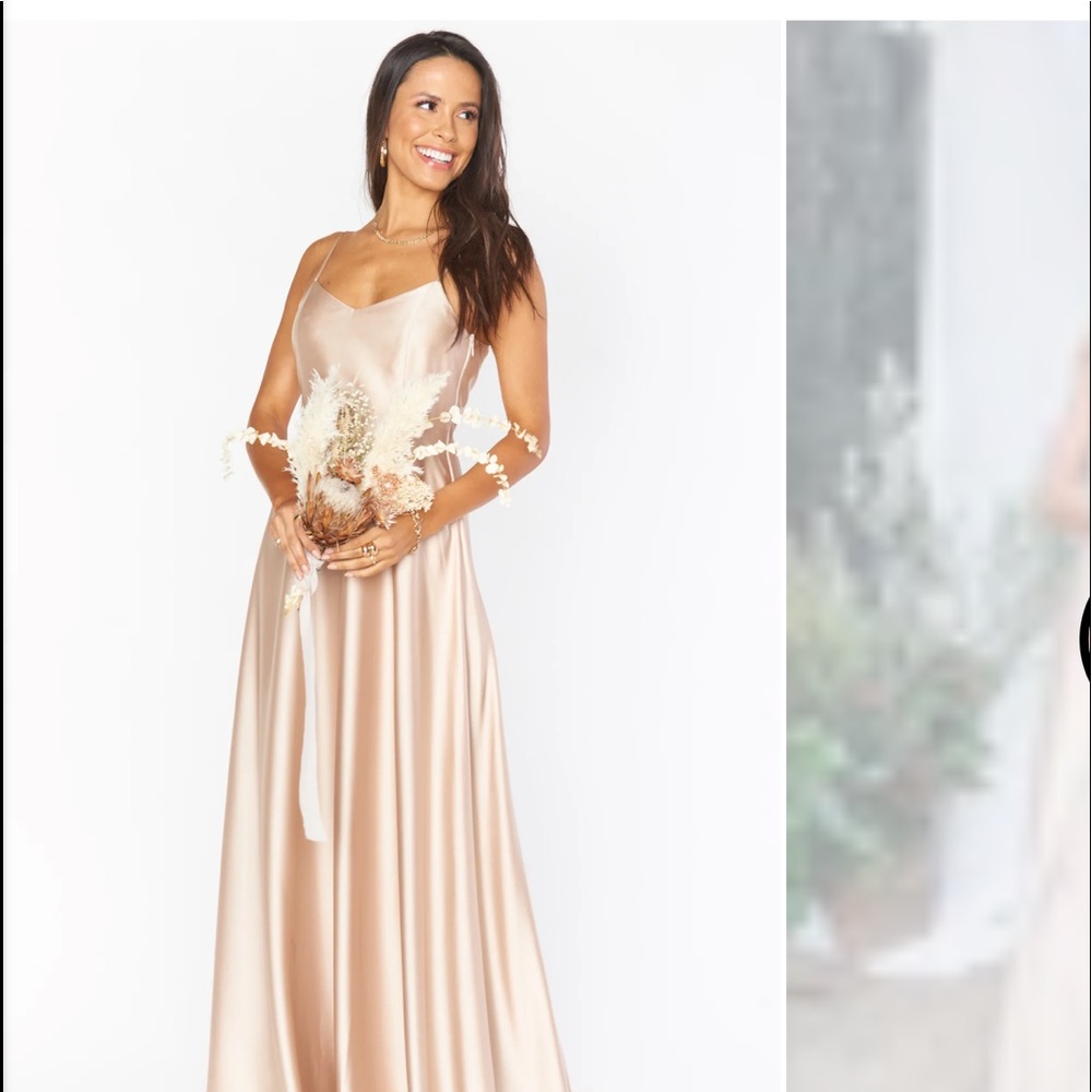 Show Me Your Mumu Faith maxi dress in Champagne luxe satin. Size small